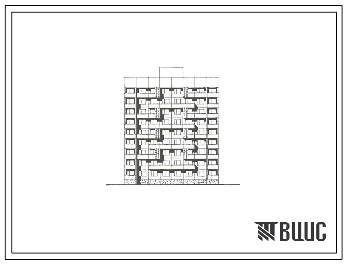 Типовой проект 160-012с/1.2 Блок-секция рядовая 27-квартирная 2Б-4Б-5Б (Шаг поперечных стен 3,2 и 3,6 м СТЕНЫ ИЗ ОДНОСЛОЙНЫХ КЕРАМЗИТОБЕТОННЫХ ПАНЕЛЕЙ, Ориентация широтная, Сейсмичность 8 баллов, Девятиэтажные)