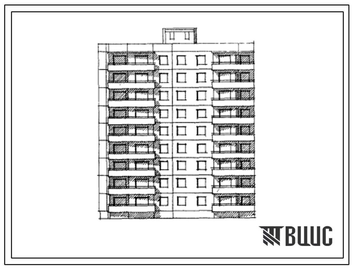 Типовой проект 90-06/1 9-этажная 36-квартирная блок-секция 2Б.2Б.2Б.3Б торцевая (левая)