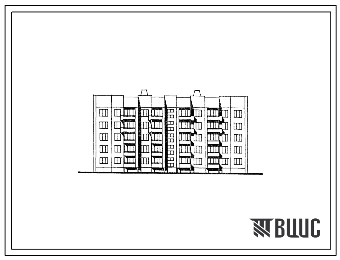 Типовой проект 122-096см.13.88 Блок-секция рядовая-торцевая для малосемейных 5-этажная 39-квартирная 1-2. Для Якутской АССР