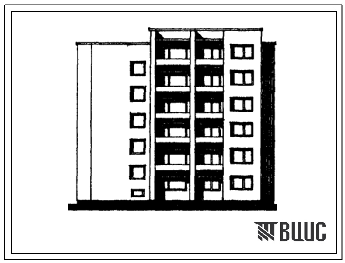 Типовой проект 117-08/1 Пятиэтажная блок-секция на 16 квартир (двухкомнатных 2Б-5, трехкомнатных 3Б-6, пятикомнатных 5А-1, 5Б-4). Для строительства во 2В климатическом подрайоне Литовской ССР