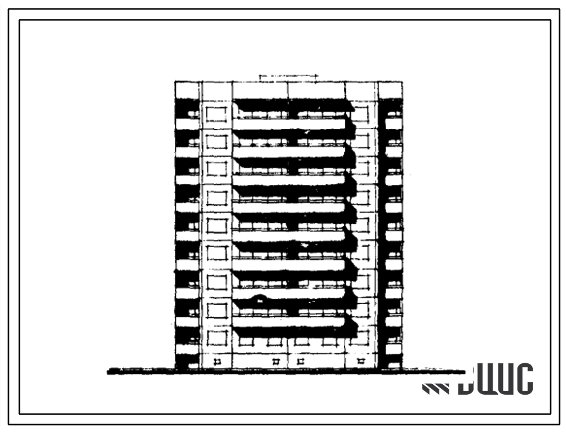 Типовой проект 93-08/1 Блок-секция девятиэтажная 36-квартирная рядовая с торцевыми окончаниями (однокомнатных 1А — 1, двухкомнатных 2Б — 17, трехкомнатных 3Б — 18). Для строительства во IIА климатическом подрайоне.