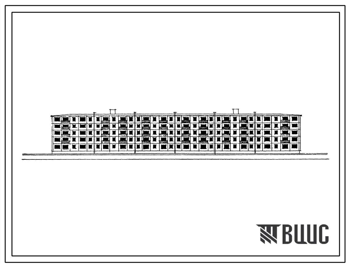 Типовой проект 1-480А-33в Пятиэтажный шестисекционный крупнопанельный жилой дом на 90 квартир.