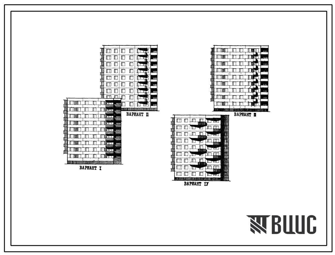 Типовой проект 75-010 Девятиэтажная блок-секция угловая левая на 36 квартир (двухкомнатных 2Б-19, трехкомнатных 3А-8, трехкомнатных 3Б-9). Для строительства в 1В, 2Б, 2В, 2Г, 3А и 3В климатических подрайонах.