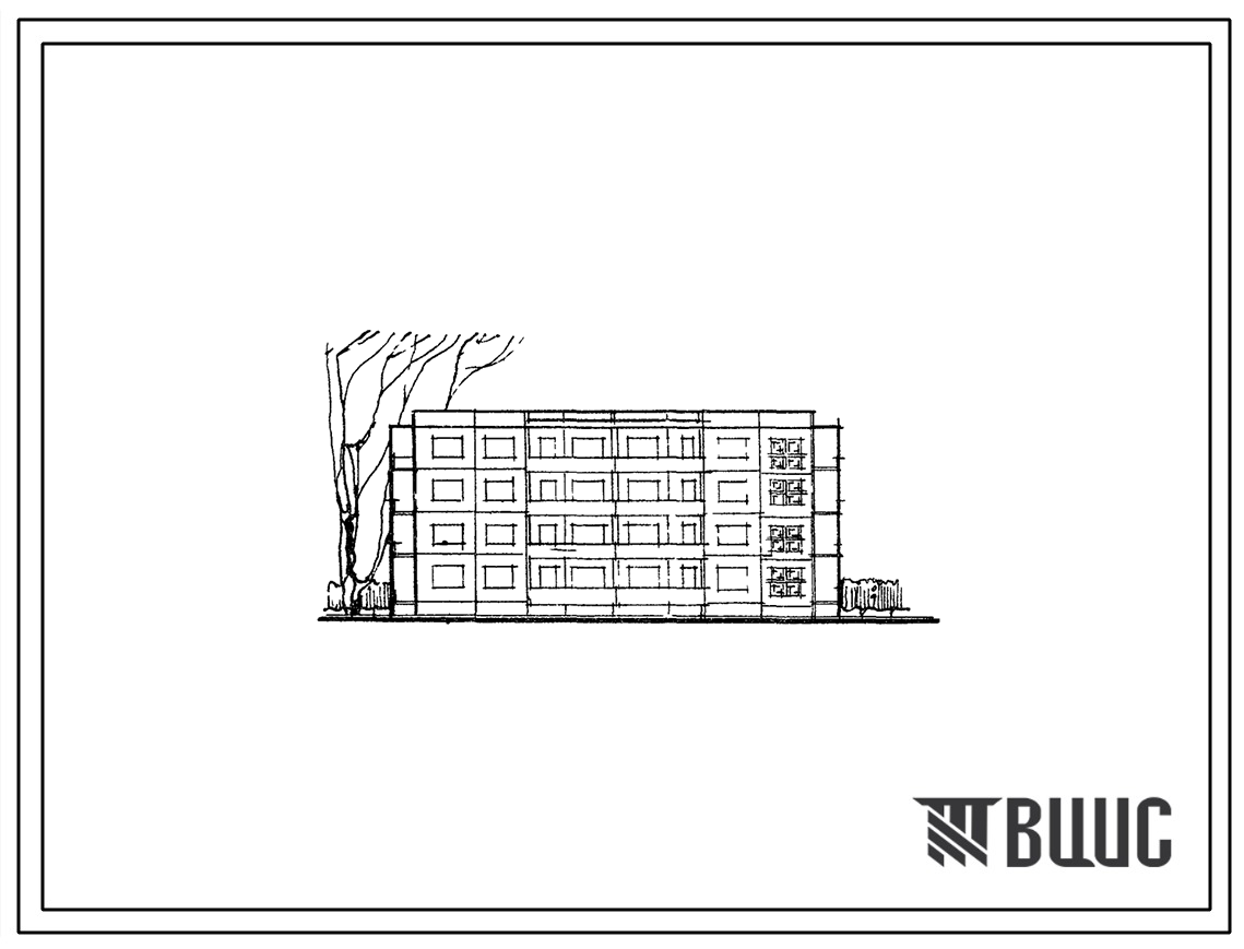 Типовой проект 76-016сп Крупнопанельная 4-этажная блок-секция на 24 квартиры (однокомнатных-16, двухкомнатных-8) торцевая левая и правая, для строительства в 4 строительно-климатической зоне, в районах с сейсмичностью 9 баллов, на грунтах 2 типа просадочн