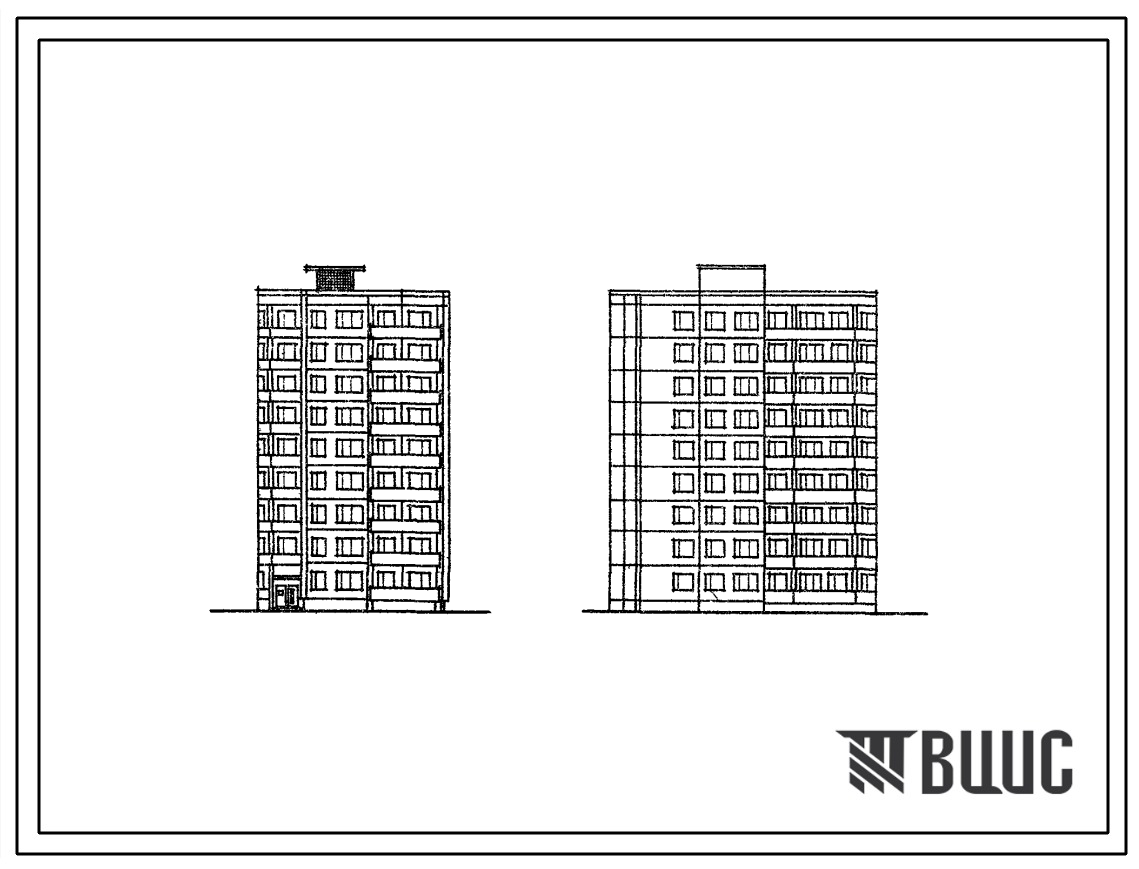 Типовой проект 83-018 Блок-секция левая поворотная под углом 900 на 36 квартир (однокомнатных 1Б-10, двухкомнатных 2Б-9, трехкомнатных 3Б-8, четырехкомнатных 4Б-9). Для строительства в 1В климатическом подрайоне, 2 и 3 климатических районах.