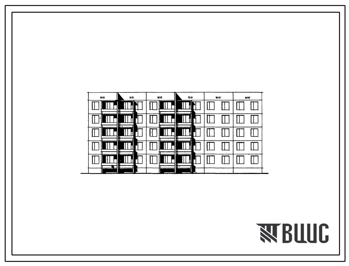 Типовой проект 60-028 Пятиэтажная 30-квартирная рядовая блок-секция (двухкомнатных 2Б-18, трехкомнатных 3А-12)  с шагом поперечных стен 3,6 6,0 м, для строительства в 1В климатическом подрайоне, 2 и 3 климатических районах