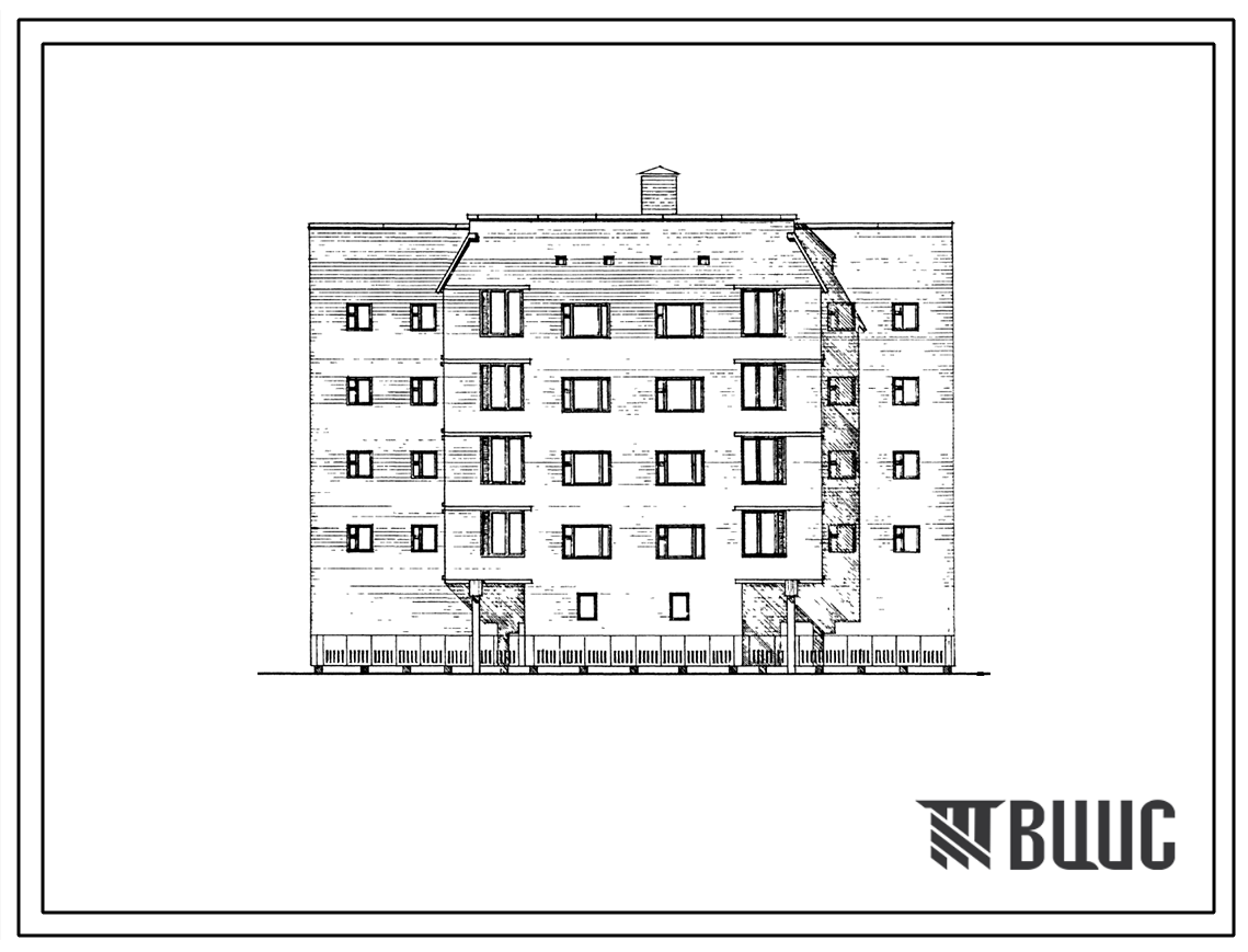 Типовой проект 68-019м.86 Пятиэтажная блок-секция рядовая на 16 квартир