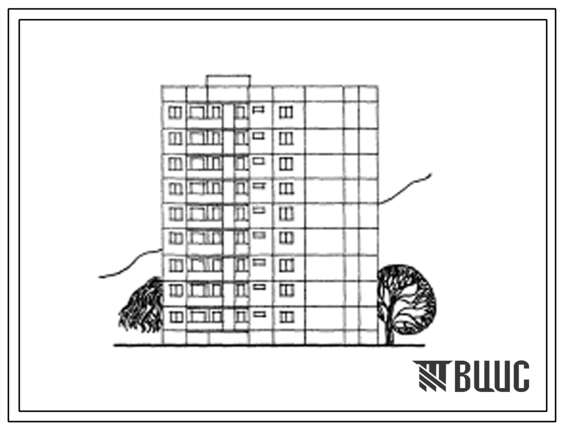 Типовой проект 127-047с/1 Девятиэтажная блок-секция крупнопанельная торцевая правая на 27 квартир (однокомнатных 1Б, 1Б-9, двухкомнатных 2Б-9). Для строительства в 4Б климатическом подрайоне Грузинской ССР сейсмичностью 7 баллов