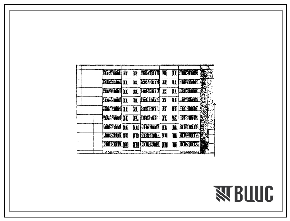 Типовой проект 83-030/1 Девятиэтажная блок-секция общежития вместимостью 252 человека с жилыми ячейками на 2, 3 и 4 человека. Для строительства в 1В климатическом подрайоне, 2 и 3 климатических районах