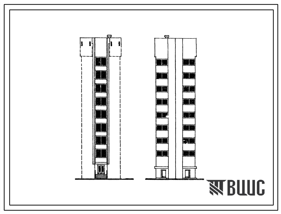 Типовой проект 147-02с Девятиэтажный лестнично-лифтовой блок под углом примыкания 150?.
