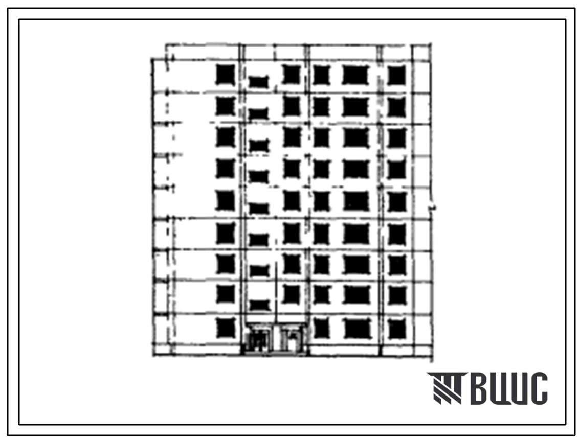 Типовой проект 83-014 9-этажная 36-квартирная торцовая блок-секция 1Б.2Б.2Б.3Б. (правая)