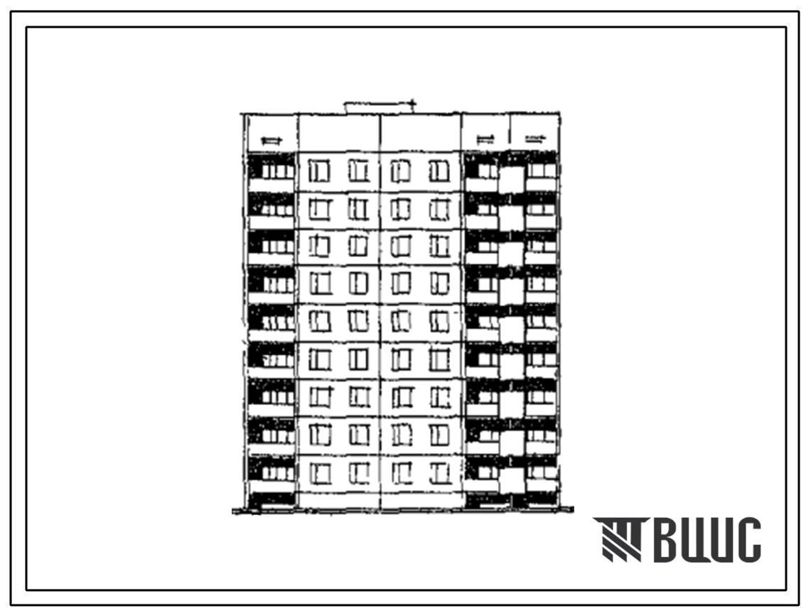 Типовой проект 84-017 9-этажная 36-квартирная угловая блок-секция 2Б.2Б.3Б.3Б (левая)