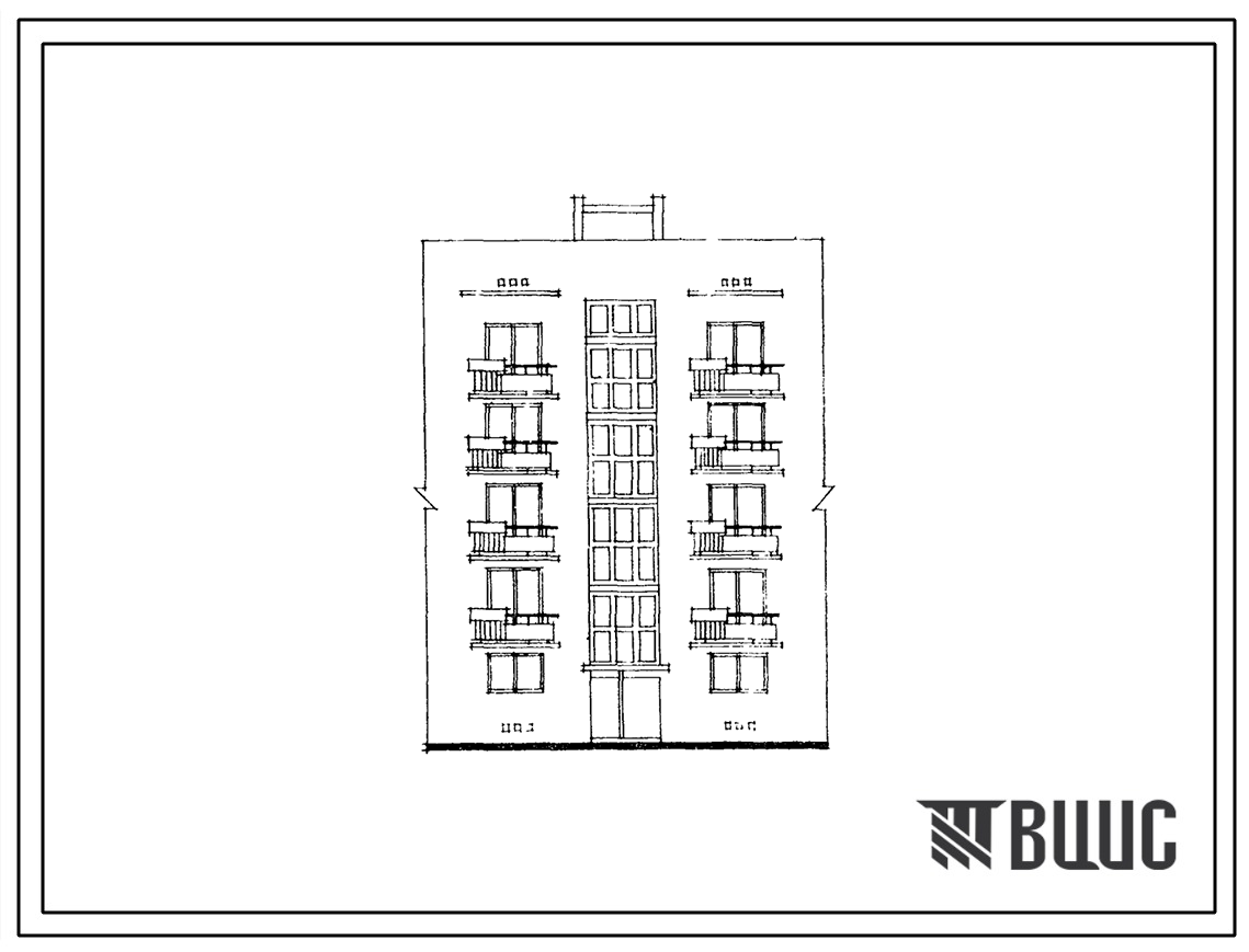 Типовой проект 109-043с Пятиэтажная одинарная блок-секция Р-1А.1А с лестничной клеткой на 10 квартир.