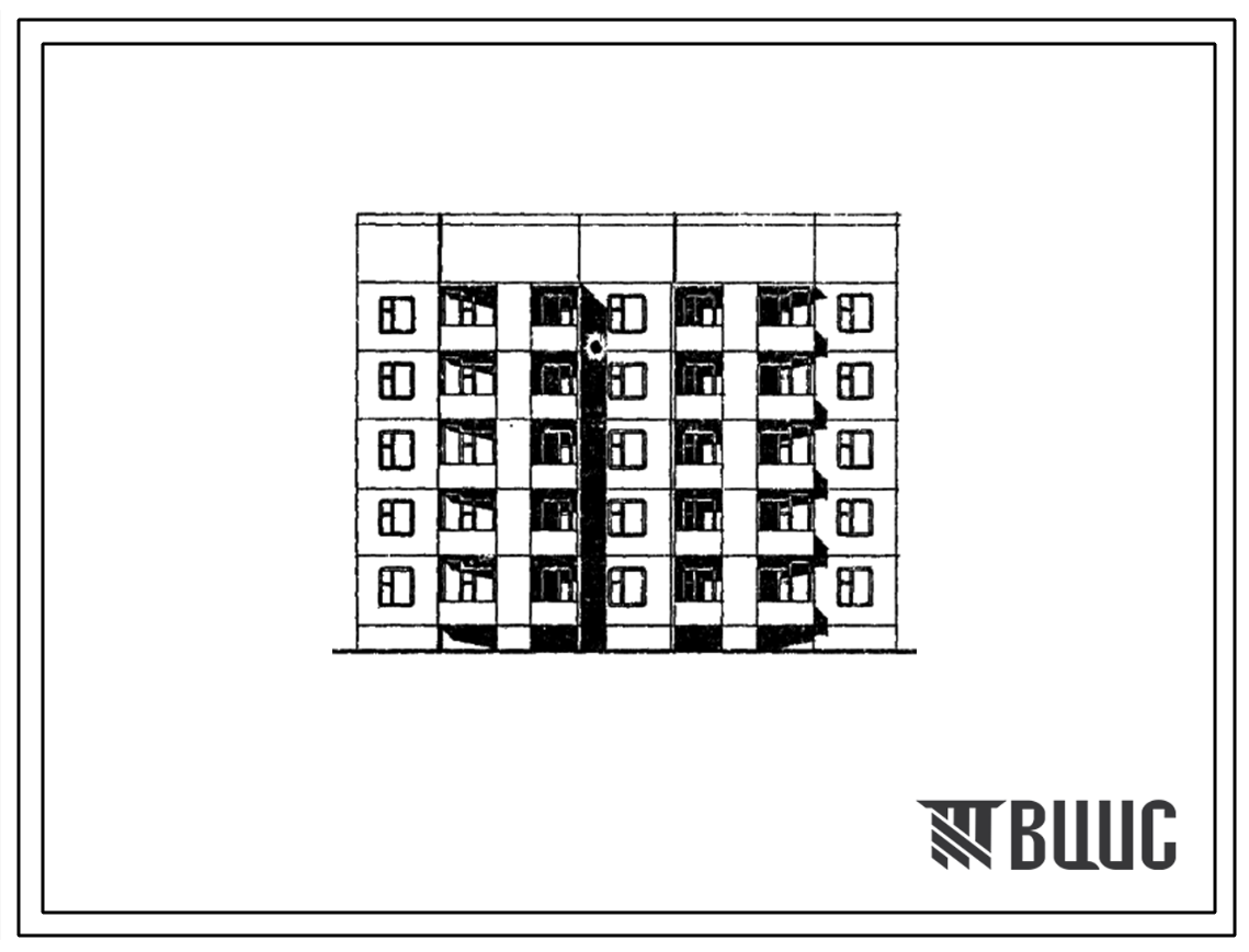 Типовой проект 135-0243с.85 5-этажная рядовая блок-секция на 20 квартир для Бурятской АССР
