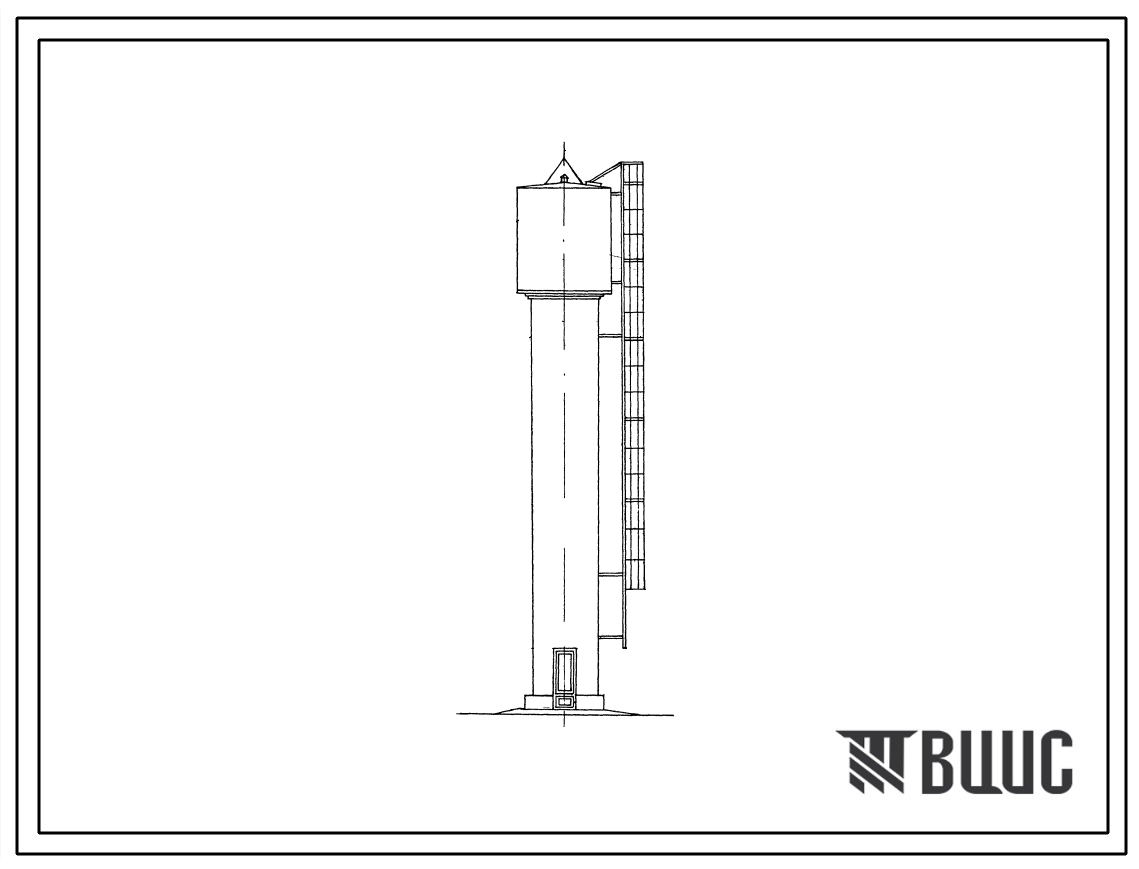 Типовой проект 901-5-20 Водонапорные бесшатровые кирпичные башни со стальным баком емкостью 25 м3 и высотой до дна бака 9, 15, 18 и 21 м.