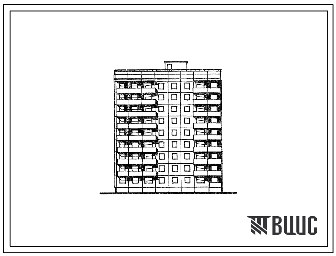 Типовой проект 94-020/1.2 9-этажная  торцовая блок-секция на 36 квартир, левая 1Б-2Б-3А-5Б
