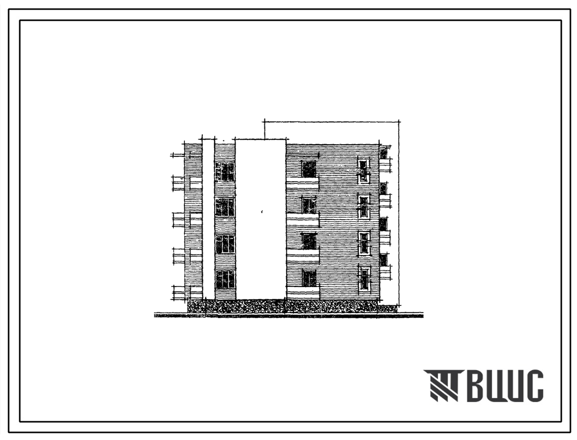 Типовой проект 154-89-84/1.2 Жилой дом для малосемейных четырехэтажный 16-квартирный с однокомнатными квартирами.