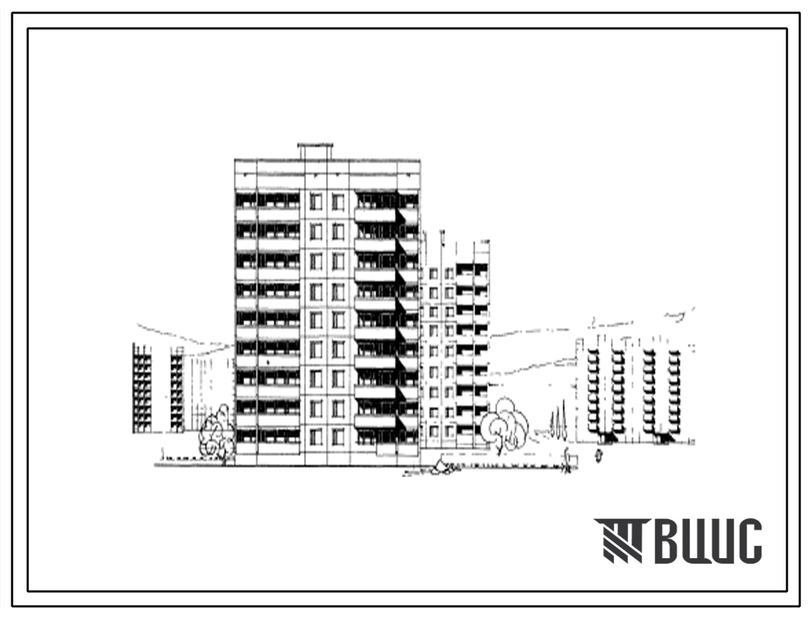 Типовой проект 135-032с Девятиэтажная блок-секция рядовая правая на 36 квартир (однокомнатных 1Б-9, двухкомнатных 2А-9, трехкомнатных 3А-9, четырехкомнатных 4А-9). С шагом поперечных стен 3,0 и 6,3 м, для строительства в 3 климатическом районе сейсмичност