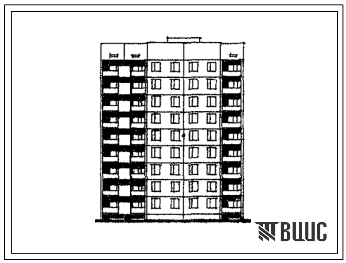 Типовой проект 84-018 9-этажная 36-квартирная угловая блок-секция 2Б.2Б.3Б.3Б (правая)