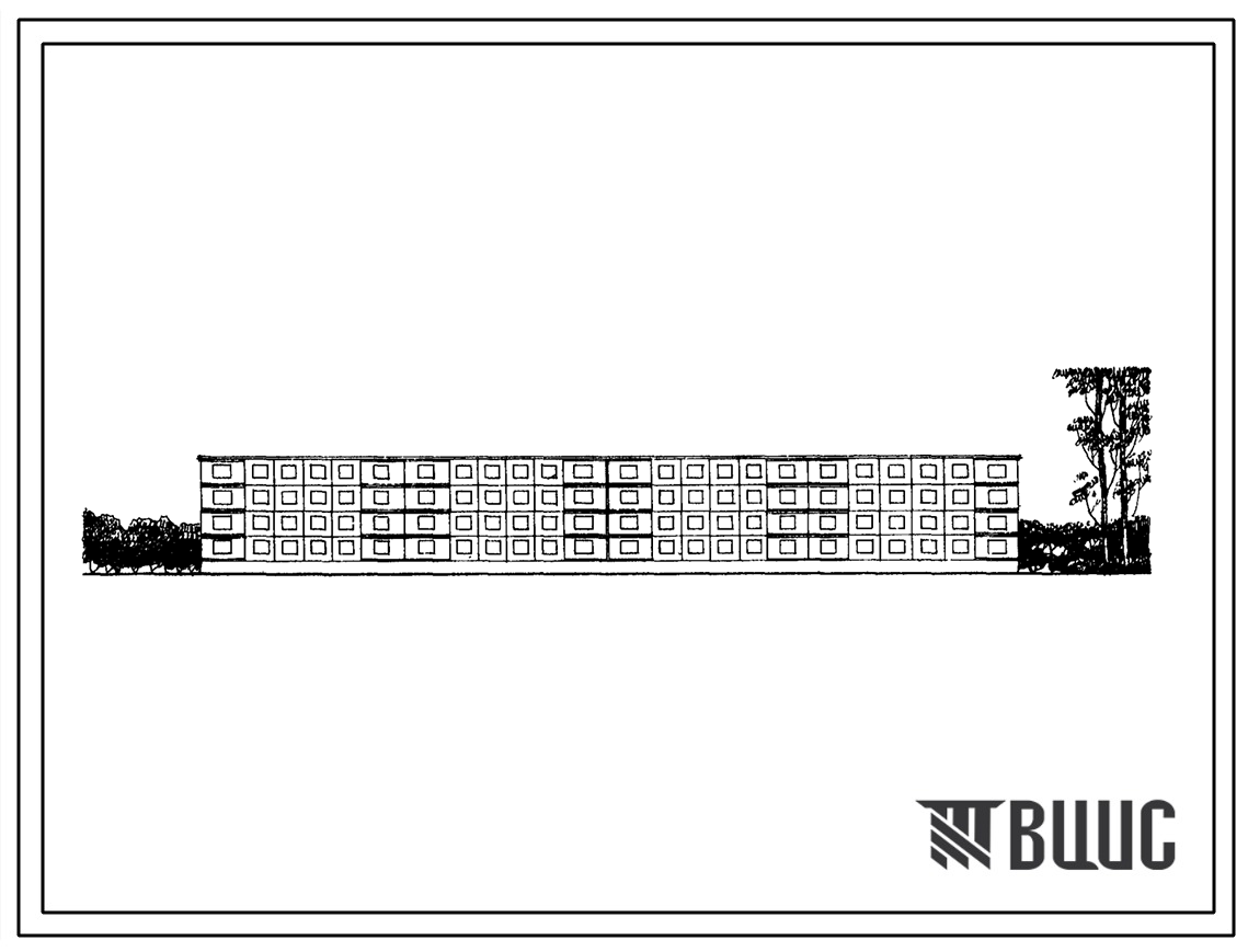 Типовой проект 111-76-1СП Четырехсекционный крупнопанельный четырехэтажный дом на 32 квартиры (четырехкомнатных 16, пятикомнатных 16). Для районов сейсмичностью 9 баллов.