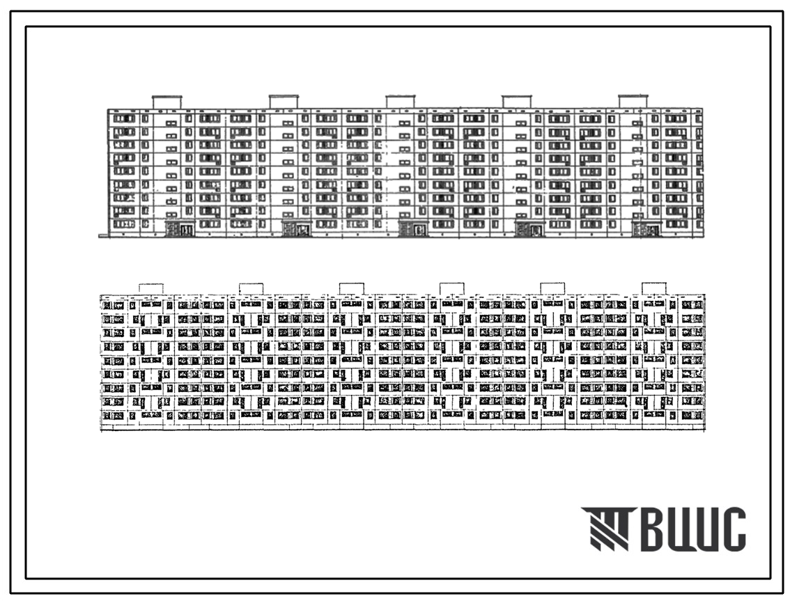 Типовой проект 1605АМ-06/9Ю  Жилой 9-этажный 6-секционный дом на 215 квартир . Ориентация-меридианная.