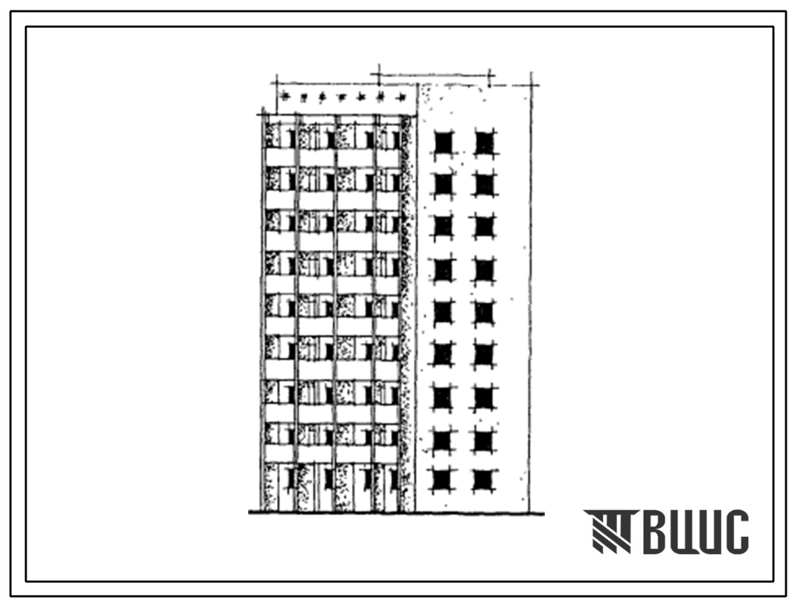 Типовой проект 168-04с.13.87 9-этажная жилая угловая вставка из монолитного керамзитобетона. Для строительства в г.Алма-Ата.