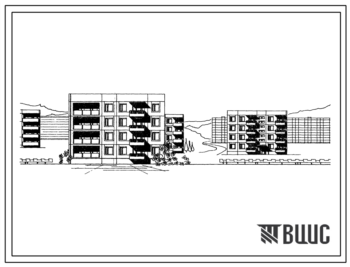 Типовой проект 135-063с/1 Четырехэтажная блок-секция торцовая левая на 12 квартир (однокомнатных 1Б-4; трехкомнатных 3Б-4; четырехкомнатных 4Б-4).