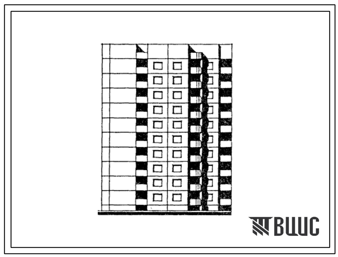Типовой проект 90-0133.13.87 10-этажная торцевая правая блок-секция на 40 квартир 2.2.3.3. Для строительства в г.Брест и Брестской области.
