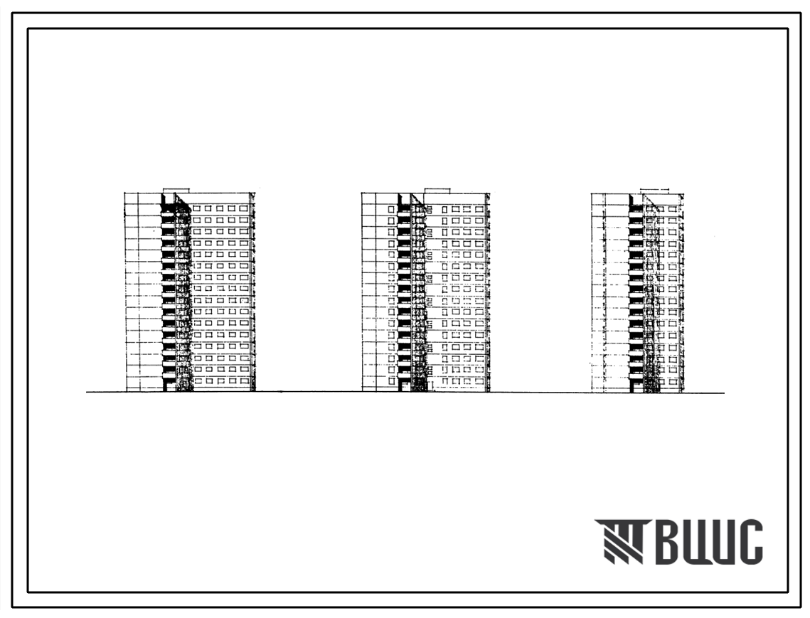Типовой проект П6/16 16-этажный односекционный 79-квартирный панельный жилой дом