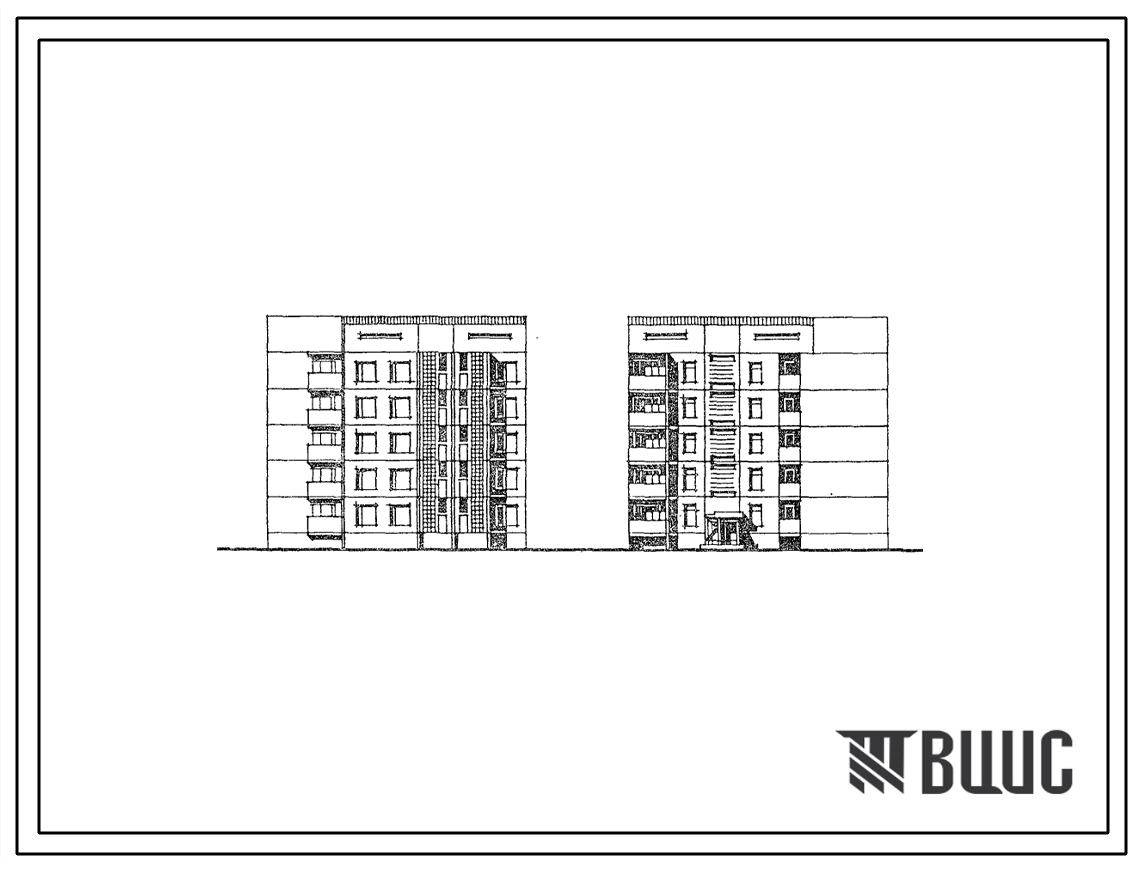 Типовой проект 135-0188с/1.2 Блок-секция угловая 5-этажная 10-квартирная с торцовым окончанием 4Б-2Б (левая)
