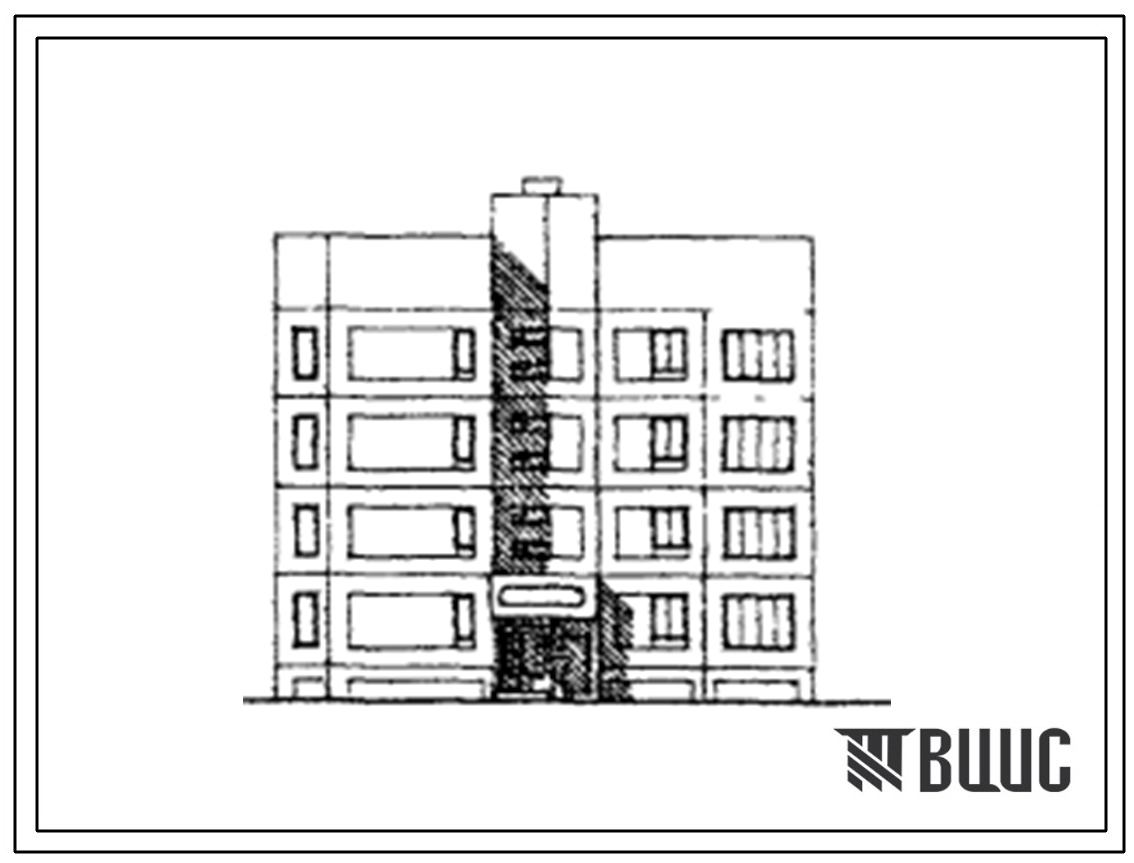 Типовой проект 148-070сп.13.87 4-этажная, 16-квартирная рядовая, торцевая, угловая блок-секция с квартирами типа 1А-2Б-2Б-2Б (для строительства в Туркменской ССР)