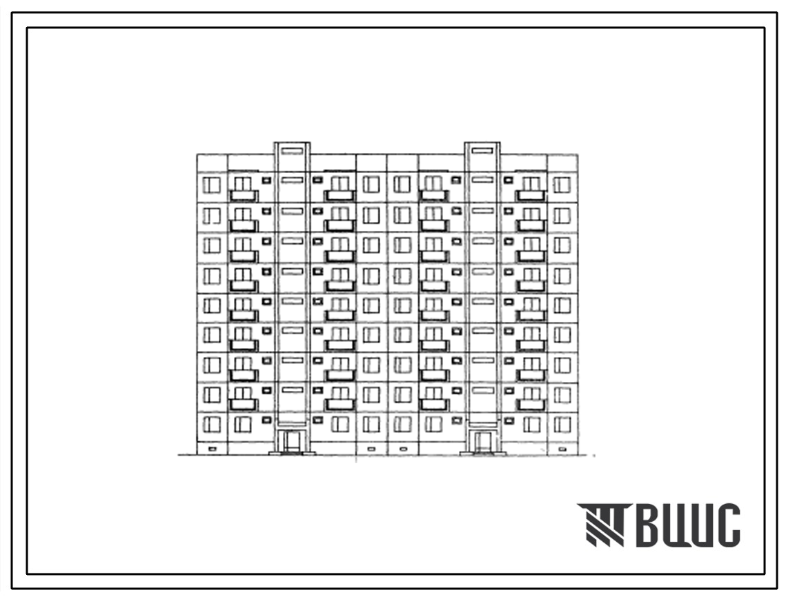 Типовой проект 127-02С/1 Девятиэтажная крупнопанельная рядовая блок-секция на 36 квартир (двухкомнатных 2Б-9; трехкомнатных 3А-18; четырехкомнатных — 4А-9).