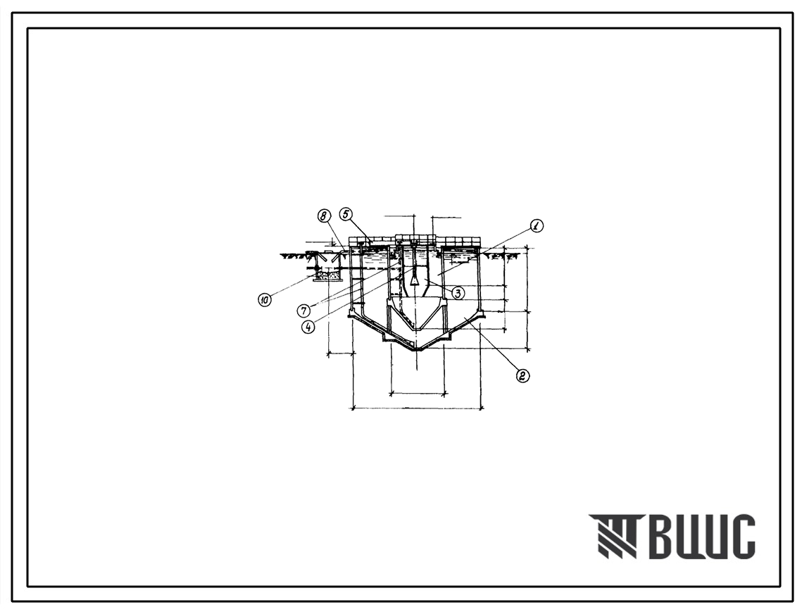 Типовой проект 902-2-92 Очистные сооружения для сточных вод мясокомбинатов .Осветлители-перегневатели диаметром 12м