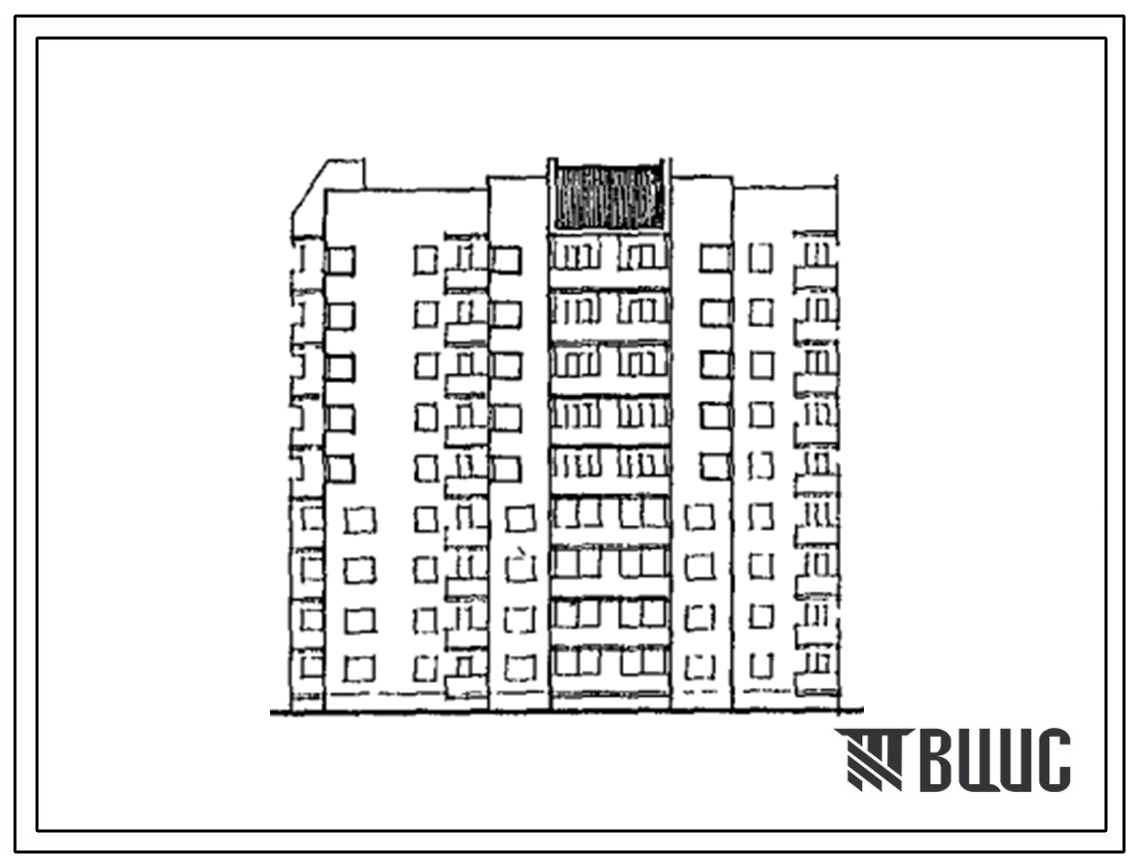Типовой проект 236-05.13.89 Блок-секция 9-этажная 45-квартирная Т-1.1.2.2.3 торцовая (левая) для строительства во Львовской области