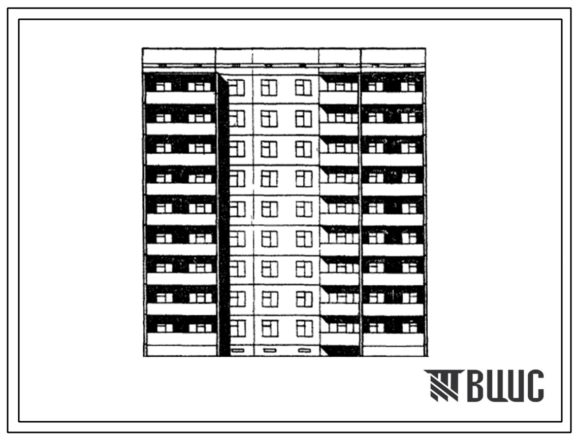 Типовой проект 96-018/75/1 Девятиэтажная блок-секция РТ-1Б.2Б.3А.4Б на 36 квартир