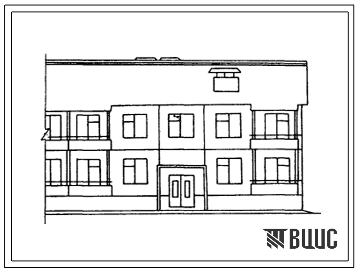 Типовой проект 48-013с Двухэтажная торцевая блок-секция на 6 квартир (правая) 1Б-2Б-3Б