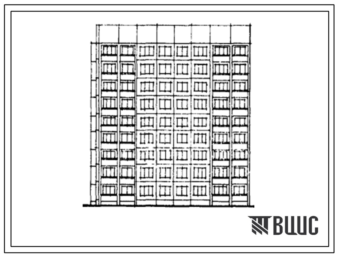 Типовой проект 464Д-0152 Девятиэтажная блок-секция на 36 квартир (однокомнатных 1Б-9, двухкомнатных 2Б-9, трехкомнатных 3Б-9, четырехкомнатных 4А-9). Для строительства во 2В климатическом подрайоне г.Новополоцка