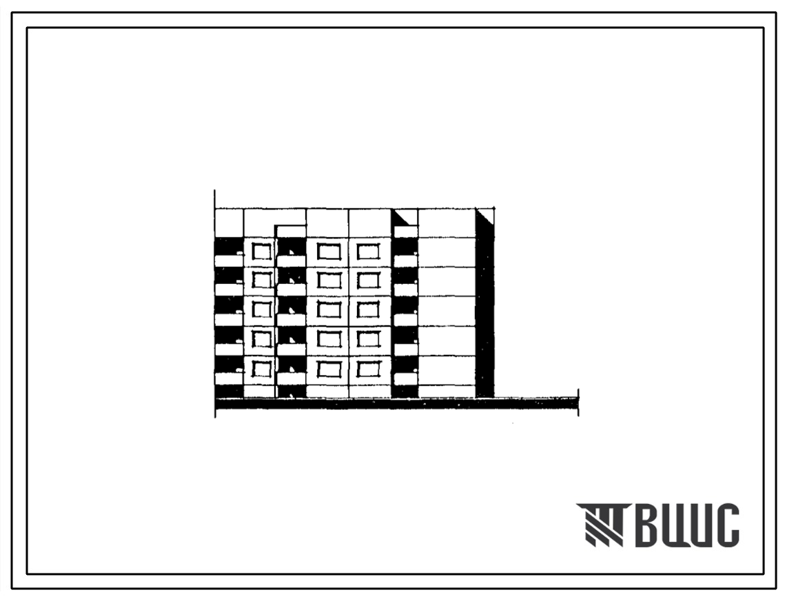 Типовой проект 90-064.86 Пятиэтажная блок-секция торцевая левая на 20 квартир