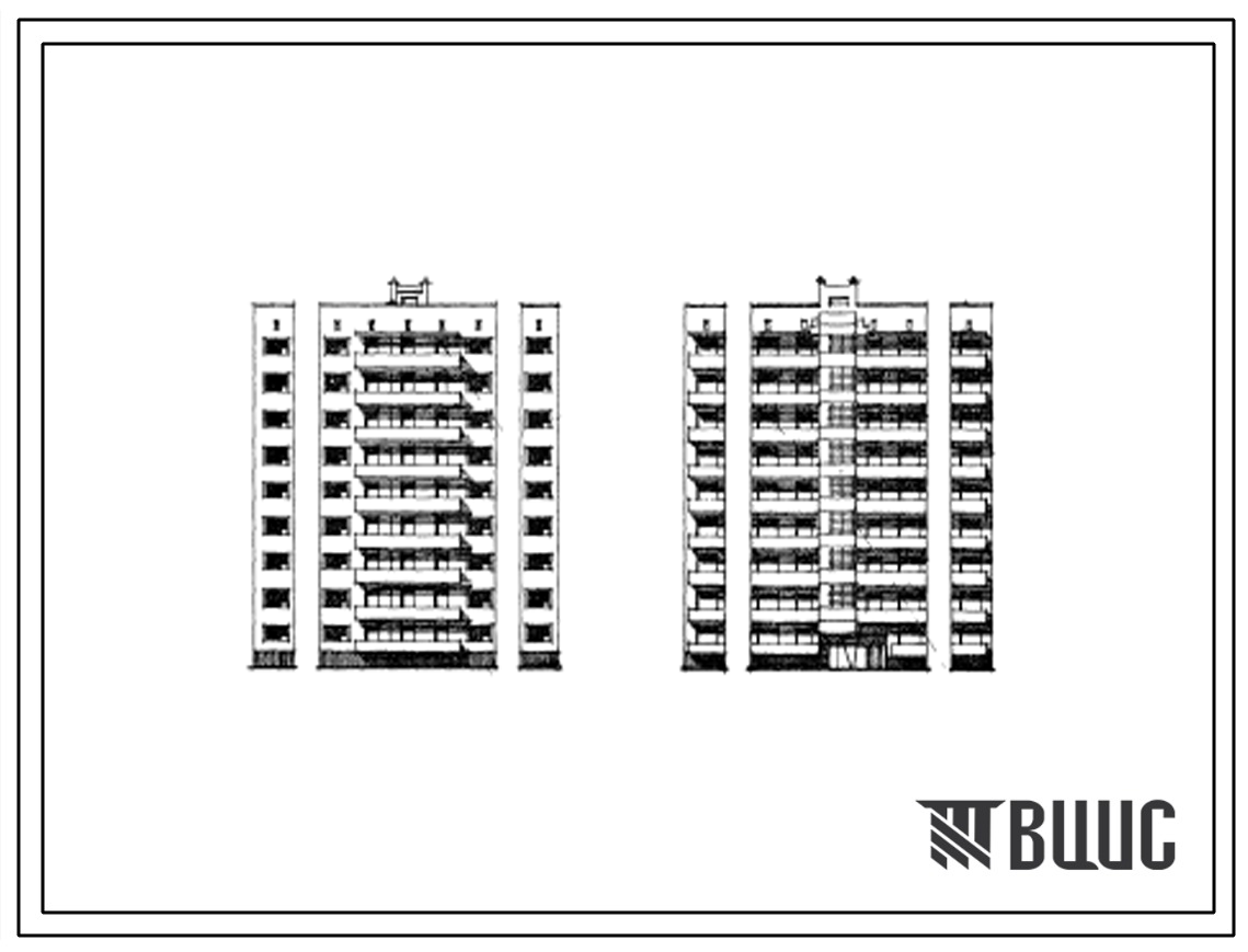 Типовой проект 67-030с Девятиэтажная блок-секция рядовая на 18 квартир (двухкомнатных 2Б-1; трехкомнатных 3Б-8; четырехкомнатных 4Б-9). Каркас железобетонный сборно-монолитный. Стены из камней ракушечника. Для строительства в 4 климатическом районе, сейсм