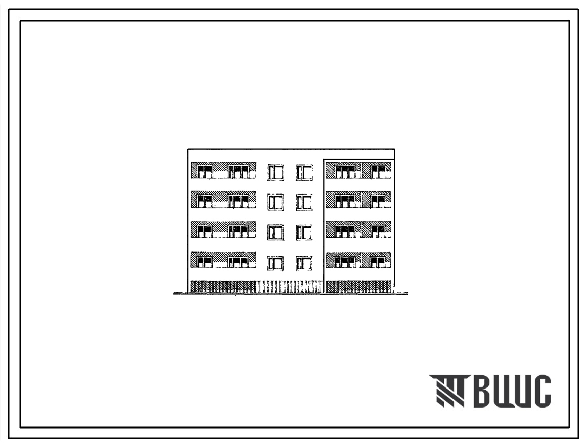 Типовой проект 85-036/1 Четырехэтажная 12-квартирная блок-секция рядовая правая (двухкомнатных 2Б-4; трехкомнатных 3А-4, 3Б-4).
