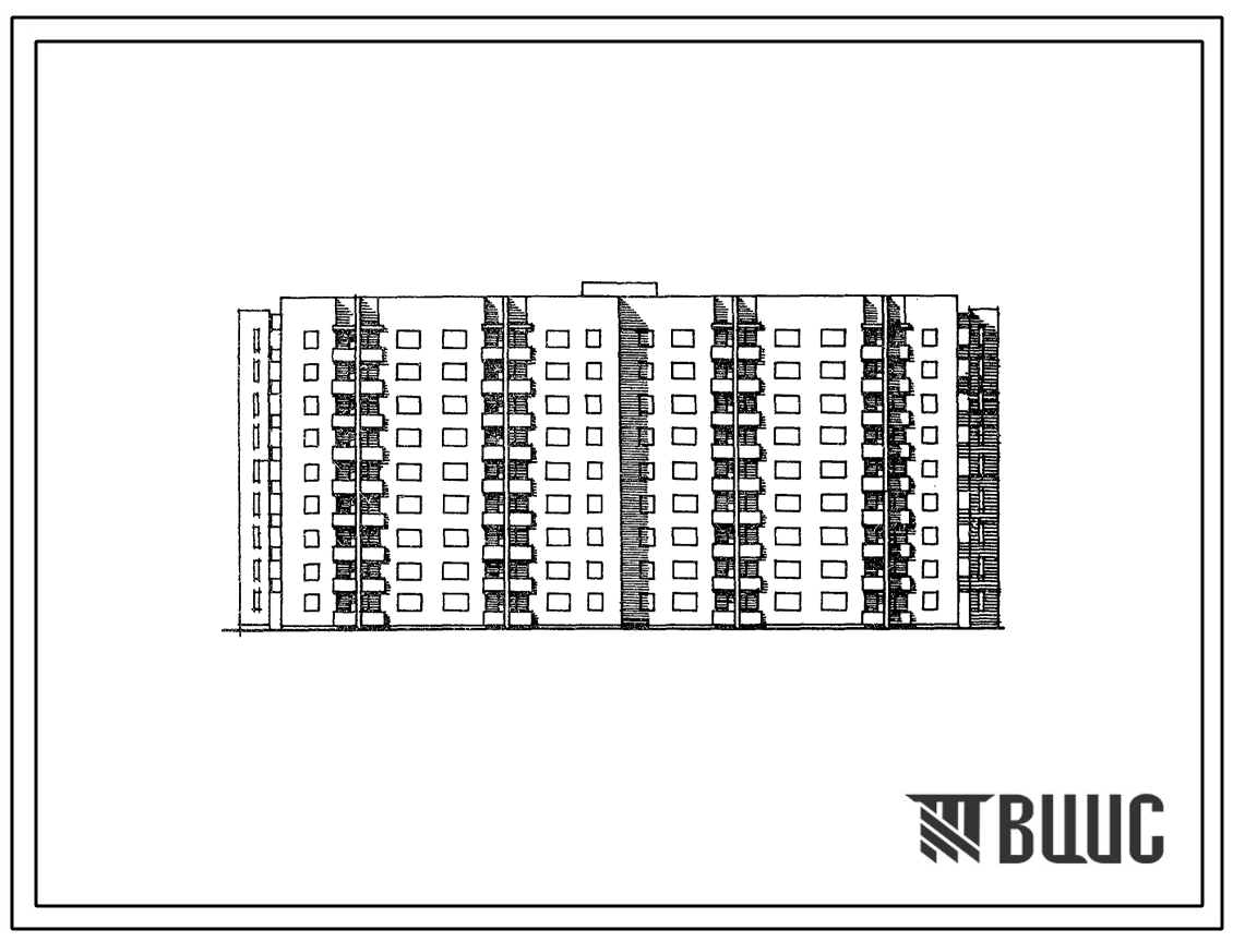 Фасады Типовой проект 85-045/1.2 Блок-секция 9-этажная 143-квартирная для малосемейных