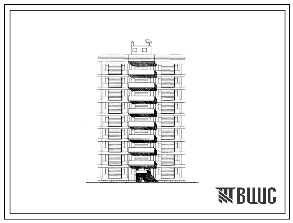 Типовой проект 111-019с Блок-секция рядовая на 18 квартир каркасно-панельных девятиэтажных жилых домов.