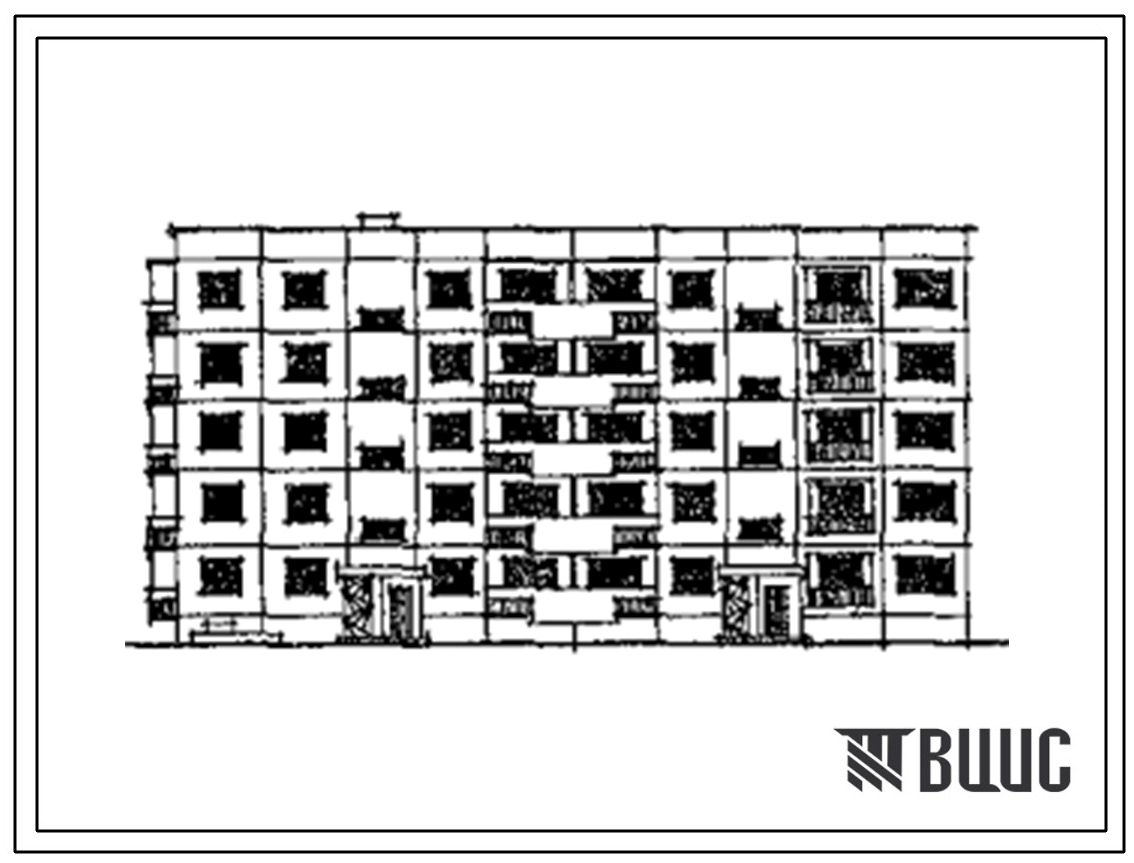 Типовой проект 138-06с Пятиэтажная торцовая блок-секция на 25 квартир 1Б.2Б.3А - 3Б.4Б (правая)