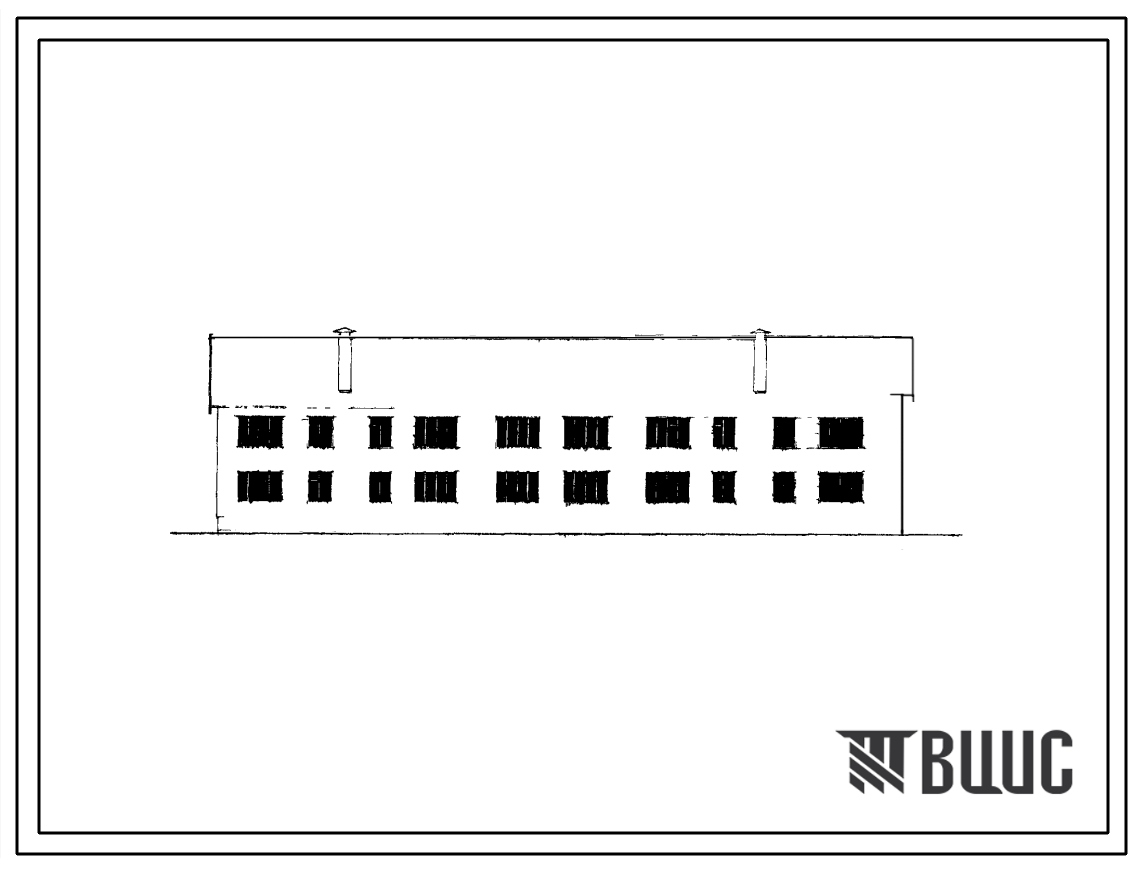 Типовой проект 114-14-2 Двухэтажный двухсекционный дом на 12 квартир (однокомнатных  4, двухкомнатных  4, трехкомнатных  4). Стены из местных материалов.