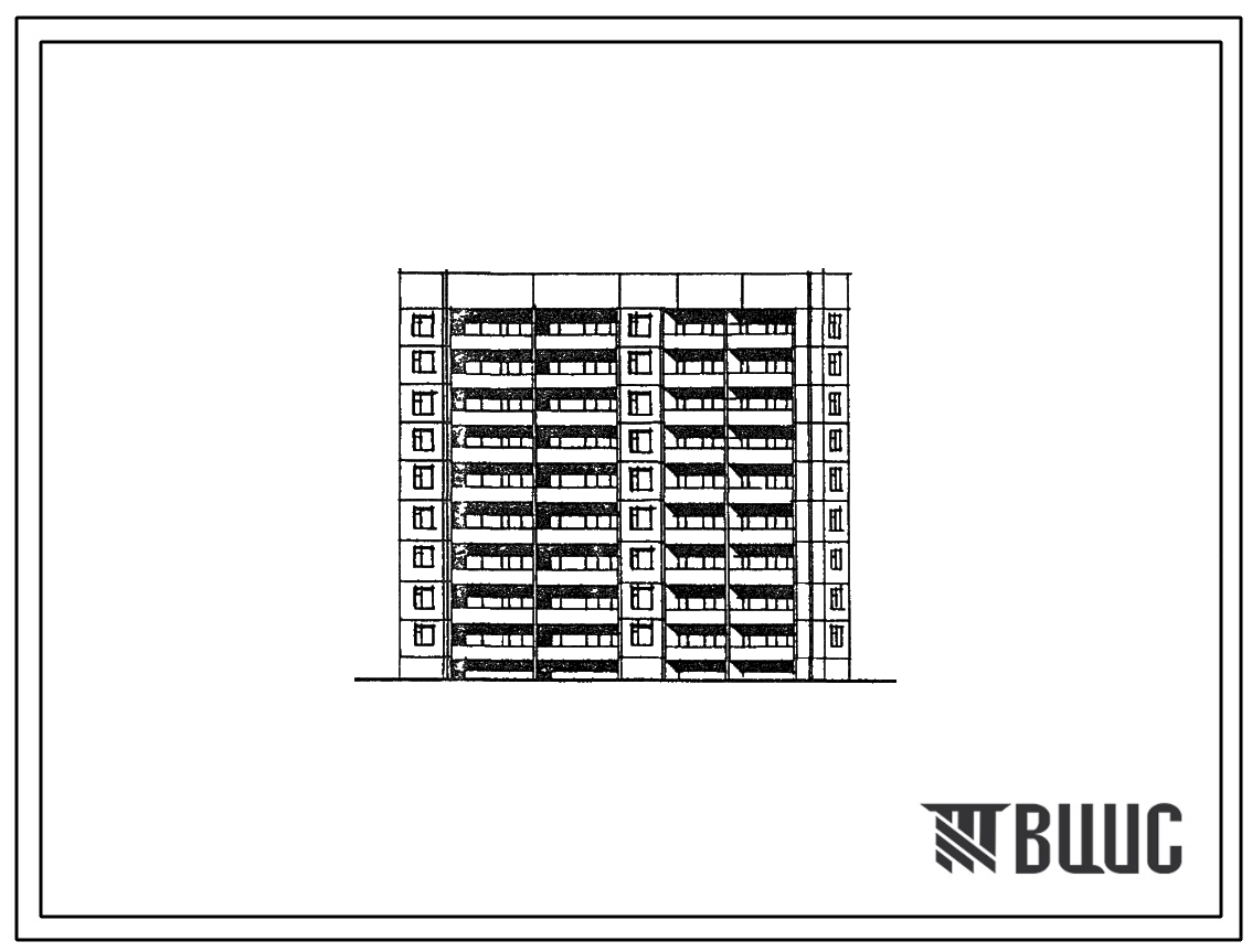 Типовой проект 75-028/1.2 Блок-секция 9 этажная 72 квартирная рядовая 1Б-1Б-2Б-3Б и 1Б-1Б-2Б-3Б с углом поворота 135