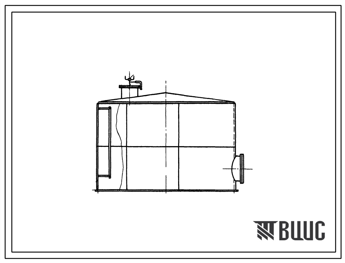 Типовой проект 705-4-30 Стальной вертикальный надземный цилиндрический резервуар для агрессивных химпродуктов емкостью 50м3.