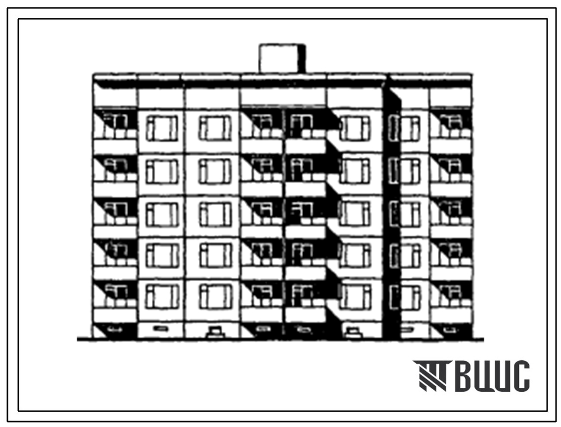 Типовой проект 90-0117.13.86 Блок-секция 5-этажная 20-квартирная рядовая с торцевыми окончаниями 2-2-3-3 (для строительства в городе Калининграде и Калининградской области)