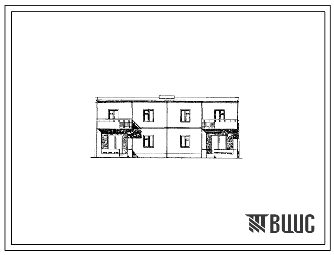 Типовой проект 141-203-5с Двухэтажный блокированный жилой дом на 2 квартиры с четырехкомнатными квартирами в двух уровнях типа 4А. Для строительства в 4Б и 4В климатических подрайонах Азербайджанской ССР, сейсмичностью 7 и 8 баллов