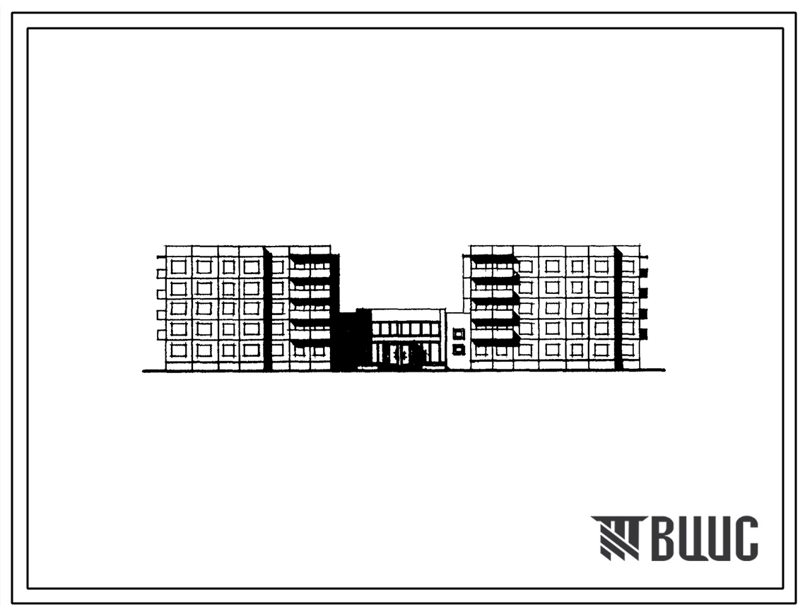 Типовой проект 161-210-18 Пятиэтажное общежитие на 200 мест (с блоком обслуживания). Для строительства во IIВ климатическом подрайоне, II климатическом районе Белорусской ССР.