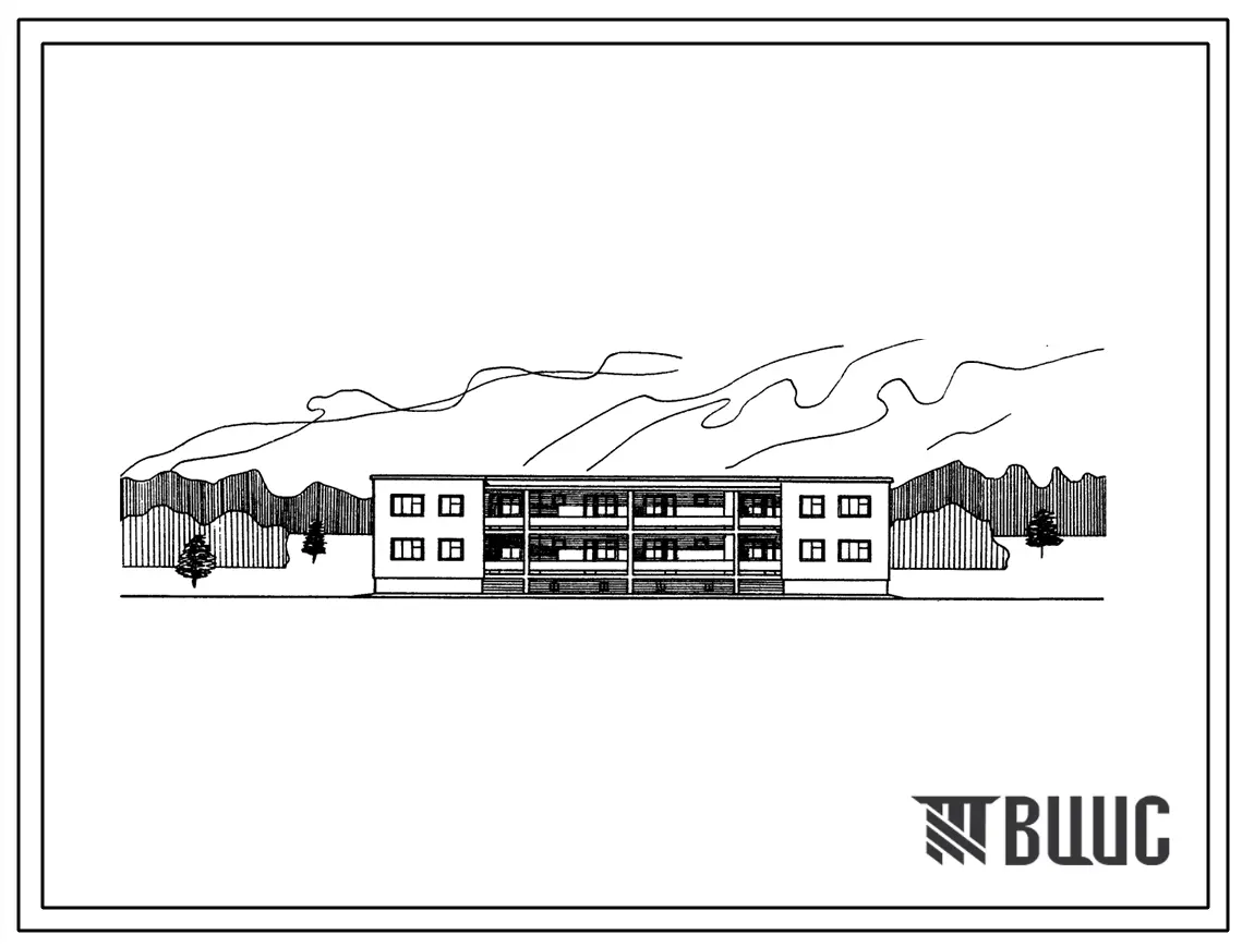 Типовой проект 114-000-11 Двухэтажный дом на 8 квартир (двухкомнатных 2А-2; трехкомнатных 3А-2, 3Б-2; четырехкомнатных 4А-2). Для строительства в IVГ климатическом подрайоне и районах Калмыцкой АССР.